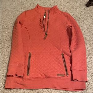 Women's Quilted Orange Pullover